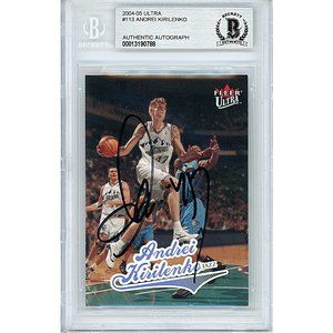 Andrei Kirilenko Jazz Signed 04-05 Fleer Ultra Basketball Card Beckett Autograph
